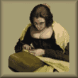 Cross stitch pattern needle woman