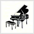 cross stitch pattern Grand Piano