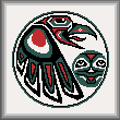 cross stitch pattern Raven and Moon