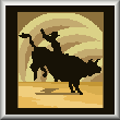 cross stitch pattern Bull Rider Silhouette