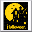 cross stitch pattern Halloween House