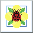 cross stitch pattern Ladybug on a flower