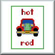 cross stitch pattern Hot Rod